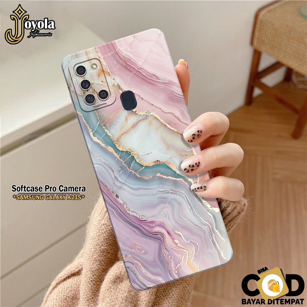 JOYOLA Dirt Resistant Case Samsung Galaxy A21S - Fahion Case Abstrak - Softcase Samsung Galaxy A21S 