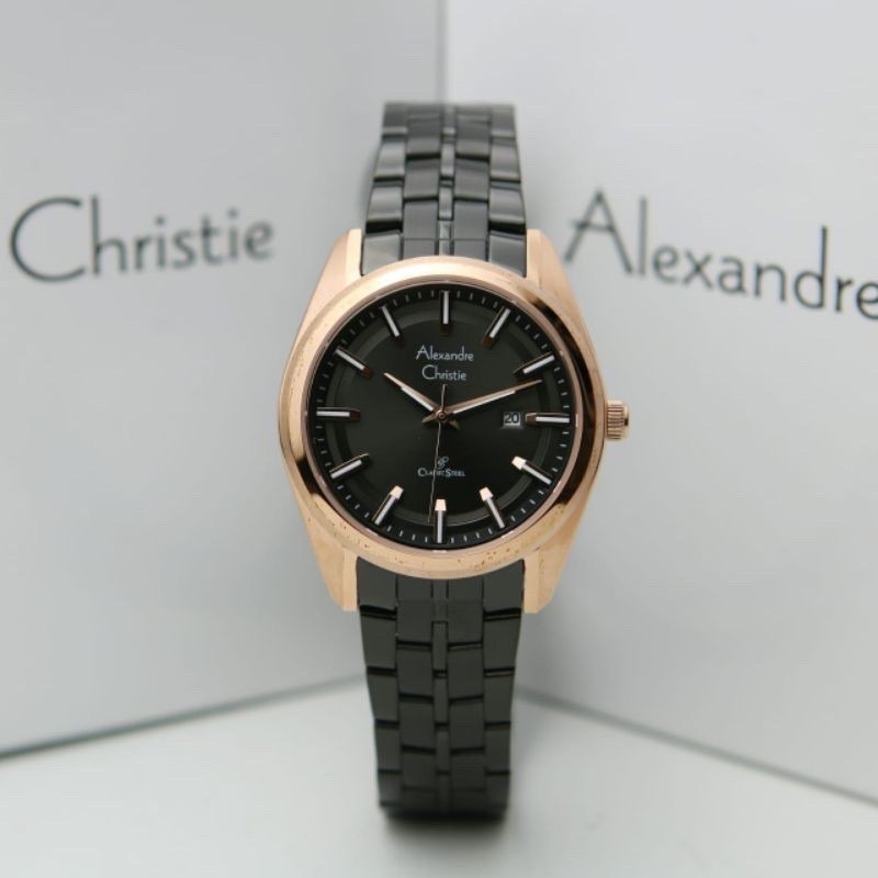 JAM TANGAN ALEXANDRE CHRISTIE AC 8637 AC8637 WANITA BLACKROSEGOLD ORIGINAL
