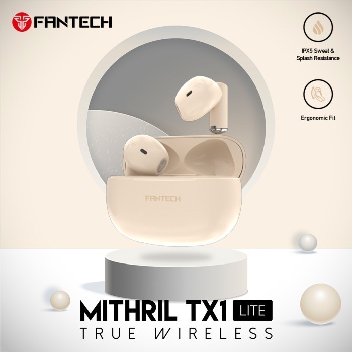 FANTECH TWS Bluetooth Wireless MITHRIL TX1 LITE Built-in Microphone - - Beige