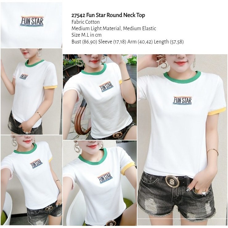 SALE Kaos Wanita Putih Lengan Pendek T Shirt Korea