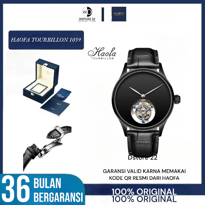 HAOFA SIMPLE TOURBILLON WATCH 1039 BLACK ANALOG