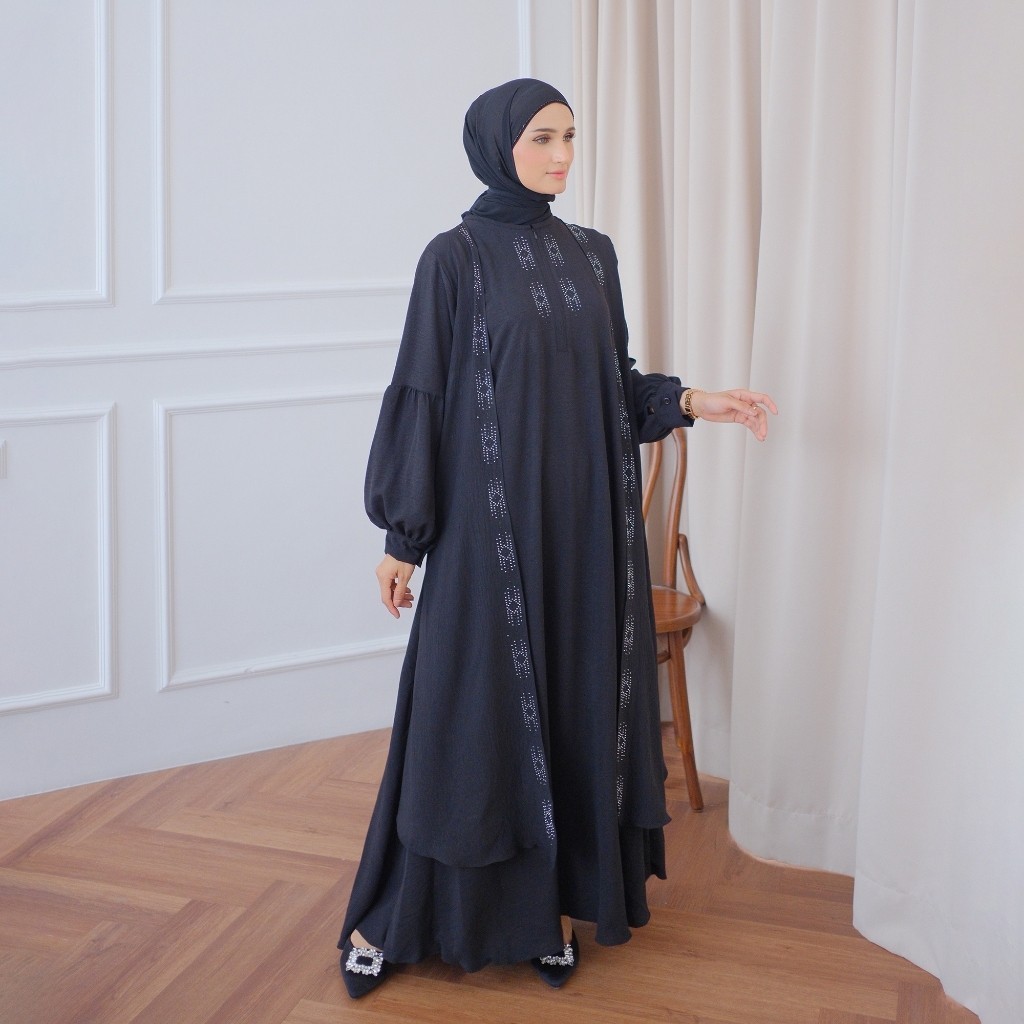 PROMO CUCI GUDANG Bashadji Dress Baju Gamis Muslim Wanita Hangout Kondangan Umroh Lebaran Pengajian 