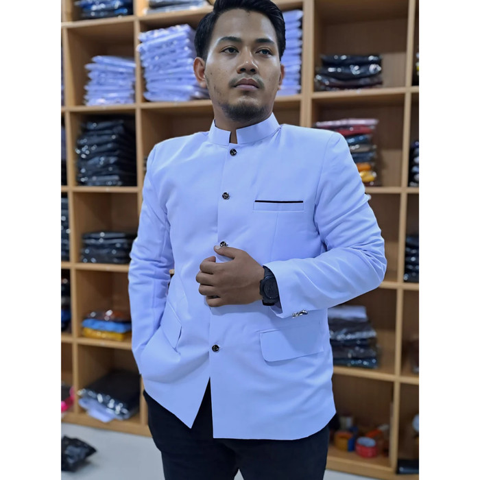 Jasko Polos Jas Koko Mandarin Jasko Shanghai Jasko Santri Jasko Pria Warna Putih Bersih