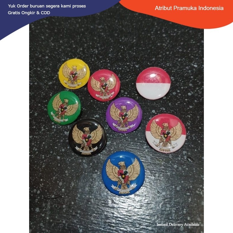 Ready Pin Bros Merah Putih Garuda Mpg Bulat - Pin Garuda Pancasila Resin Ecer Termurah Indonesia