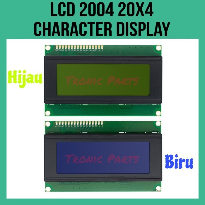 LCD 2004 Character Display 20X4 5V Green Blue Biru Hijau Backlight - Biru