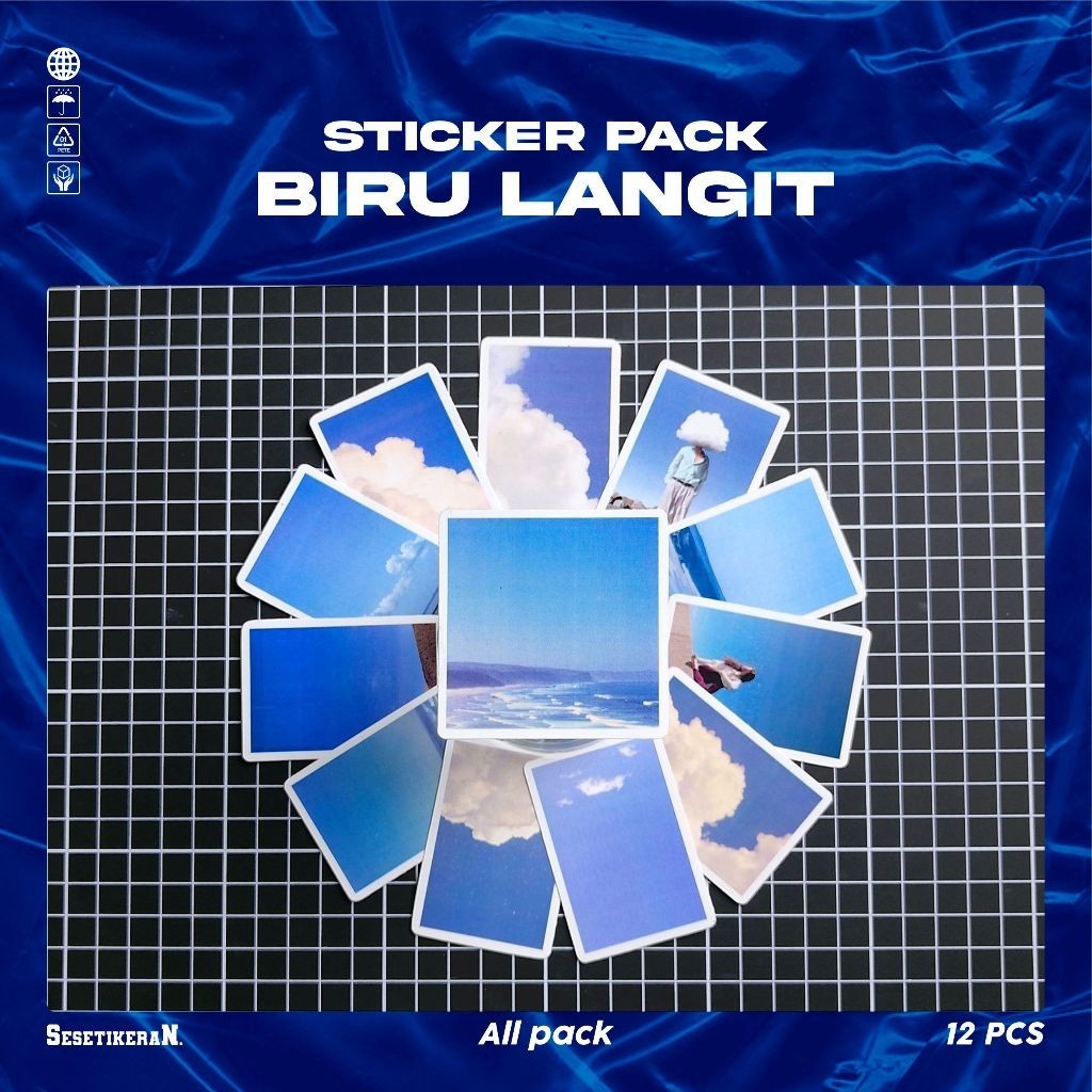 

COD✨ Sesetikeran Stiker Pack INS Biru Langit Berbintang Keren Untuk Koper Laptop Skateboard