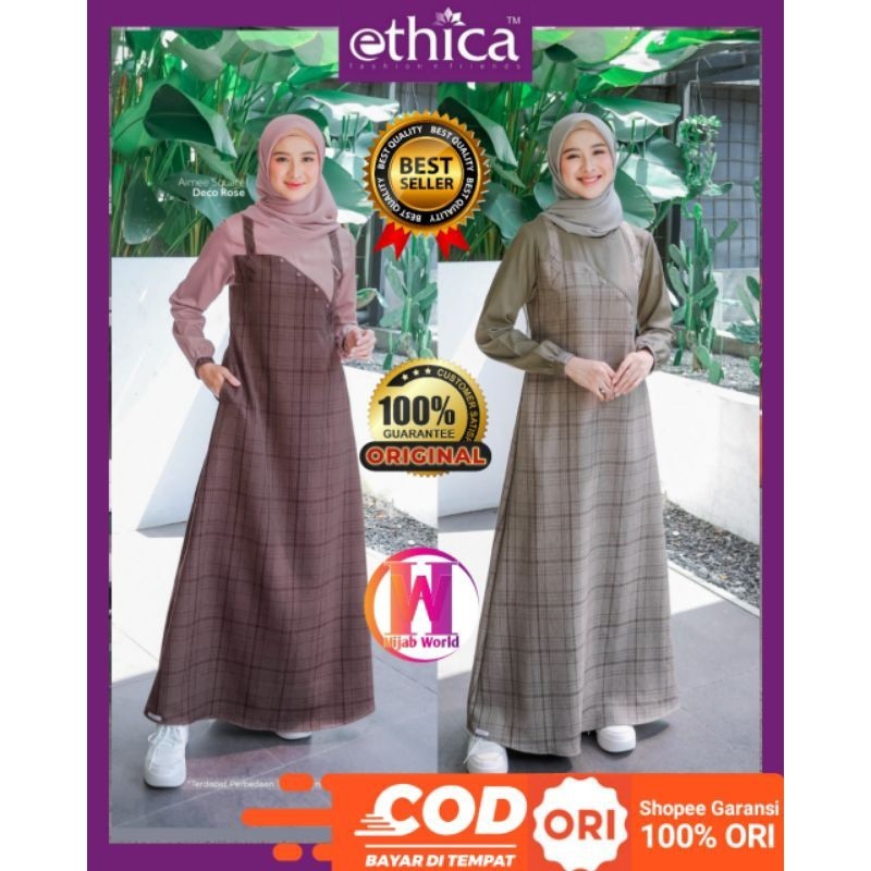 BIG DAY SALE Dress Gamis Ethica Ayumi 397 Terbaru Original / Gamis Modern / Gamis Simple Elegan / Ga