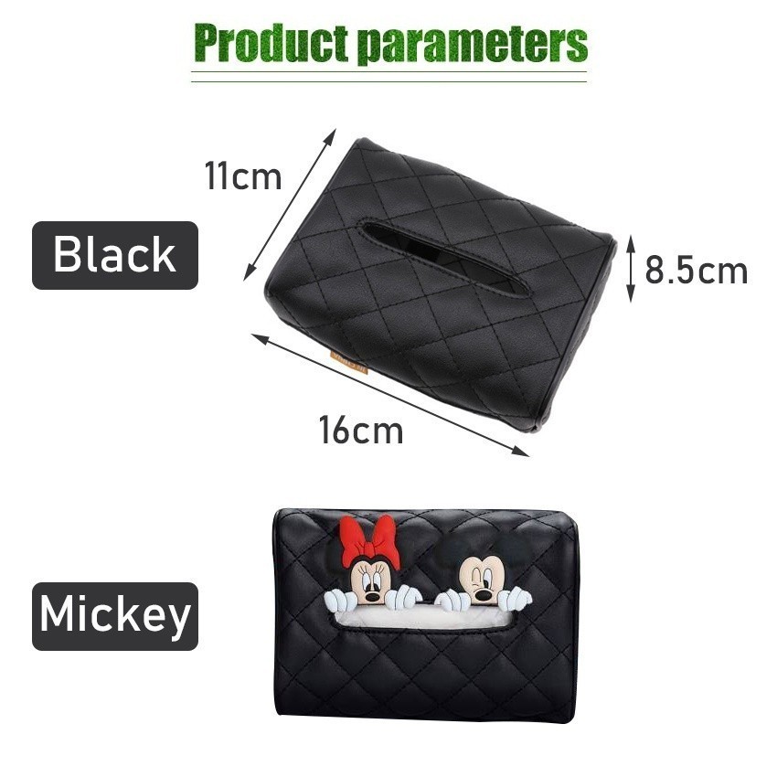 Tempat Tisu Tissue Headrest Mobil Kulit Lucu Mickey Kotak Tisu Mobil Mickey Perlengkapan Penyimpanan
