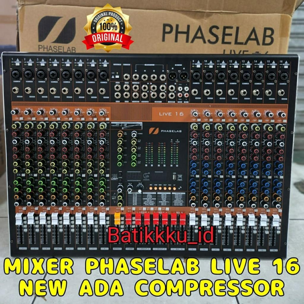 Mixer Audio PhaseLab Live 16 Live16 16ch Original Bluetooth-USB-Recording