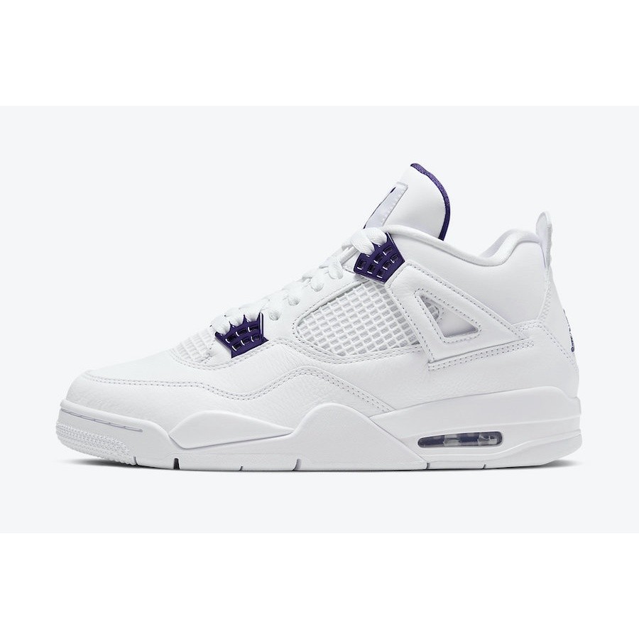 Sepatu Basket Nike Air Jordan AJ 4 Retro White Metallic Purple BNIB Original