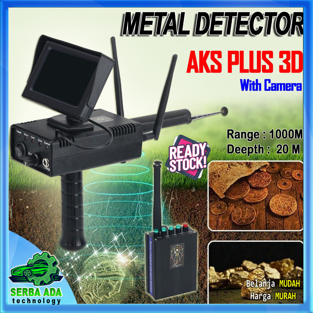 AKS PLUS PROFESSIONAL METAL DETECTOR detektor logam emas perak tembaga long range