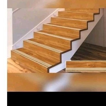 Granit /keramik anak tangga motif kayu minimalis modern custom ukuran sesuai kebutuhan, tersedia uk 