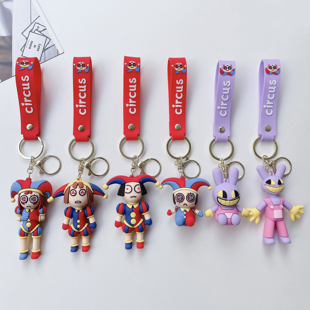 Gantungan Kunci Sirkus Digital Ajaib Kreatif, Gantungan Kunci Tas Hiasan Mobil Pria dan Wanita, Hadi