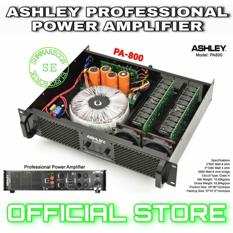power amplifier 2 channel original ashley pa 800 power amplifier ashley