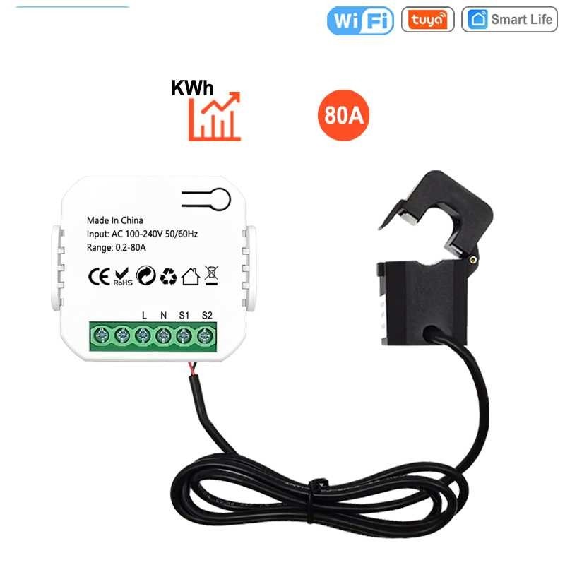 

Tuya Smart Energy Meter 80A WiFi with Current Transformer Clamp kWh - PJ-MGW1103