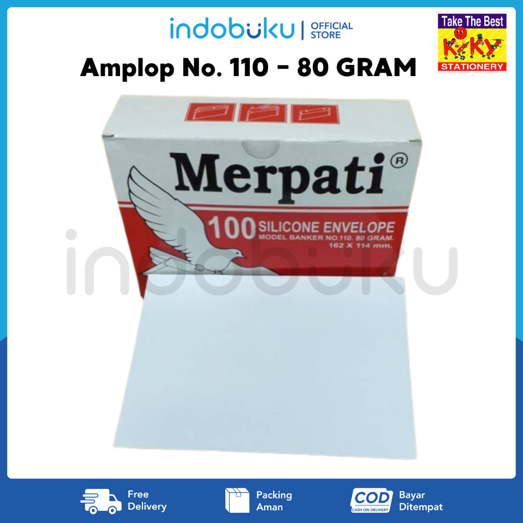 

Amplop Merpati No. 110 - 80 GRAM (Perekat) - 1 Pack isi 100 Amplop 62474311