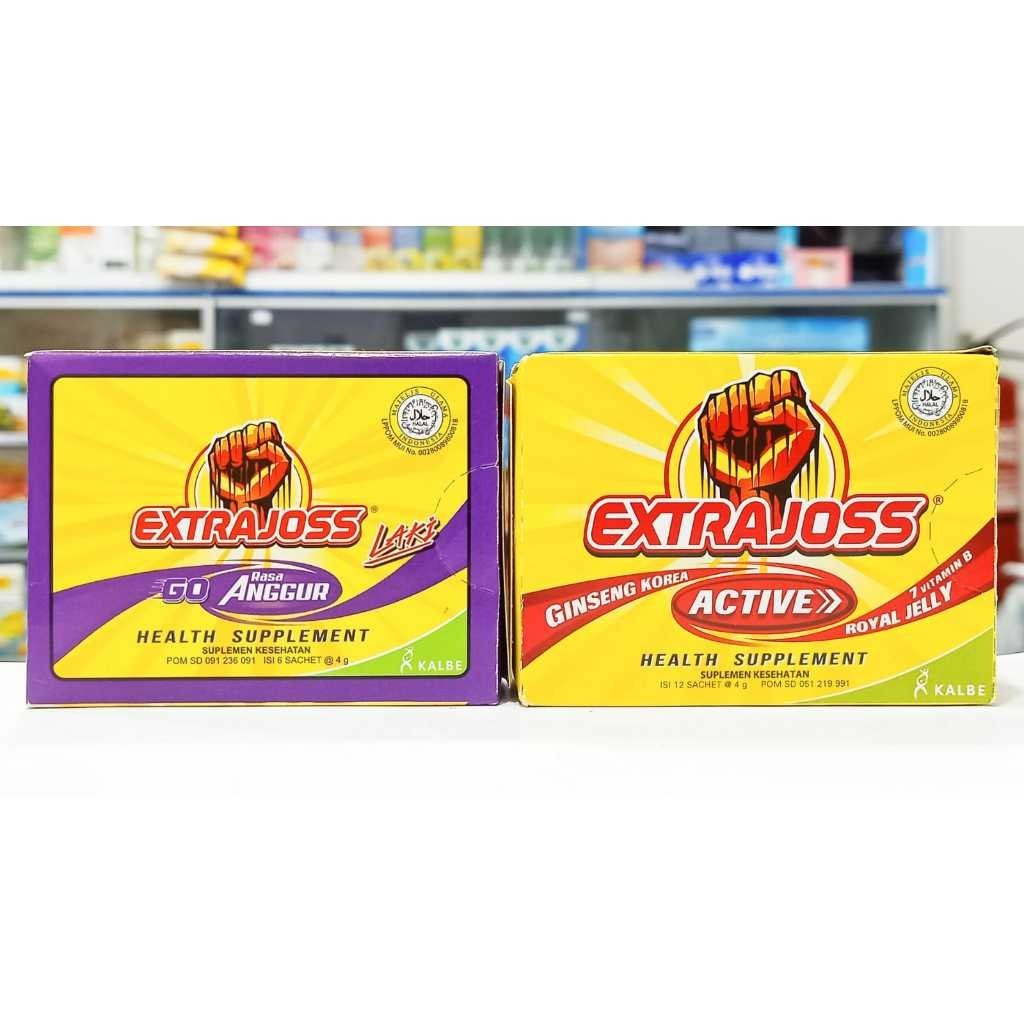 

Extra Joss ACTIVE 1 BOX isi 12 & EXTRAJOSS Go ANGGUR i Box isi 6 sachet - Suplemen Kesehatan