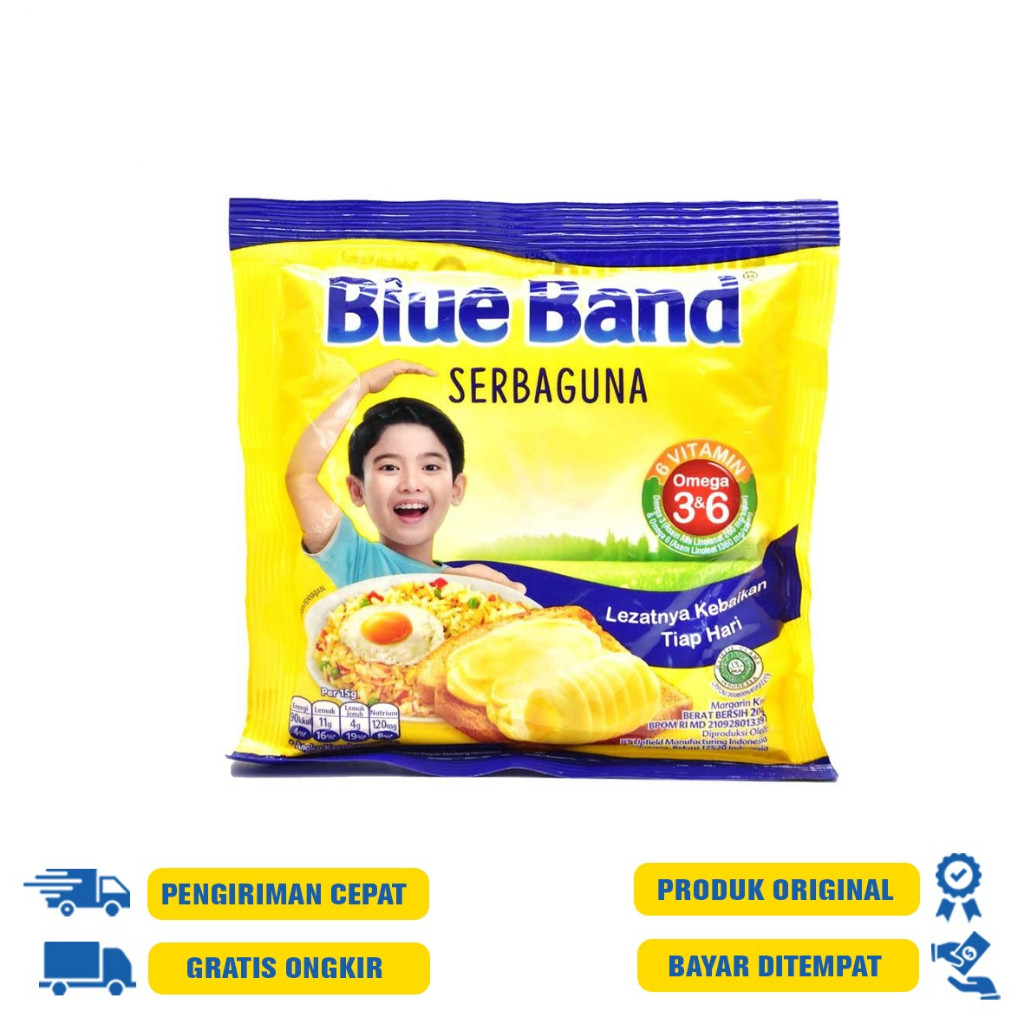 

BLUE BAND MENTEGA/MARGARINE SERBAGUNA/ CAKE & COOKIE/ TUBE/200GR, 250 GR