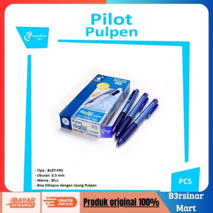 

[[KUALITAS TERBAIK]] GROSIR!!! Pulpen Pen Frixion Pilot 0.5 BIRU ( Bisa Dihapus ) COD