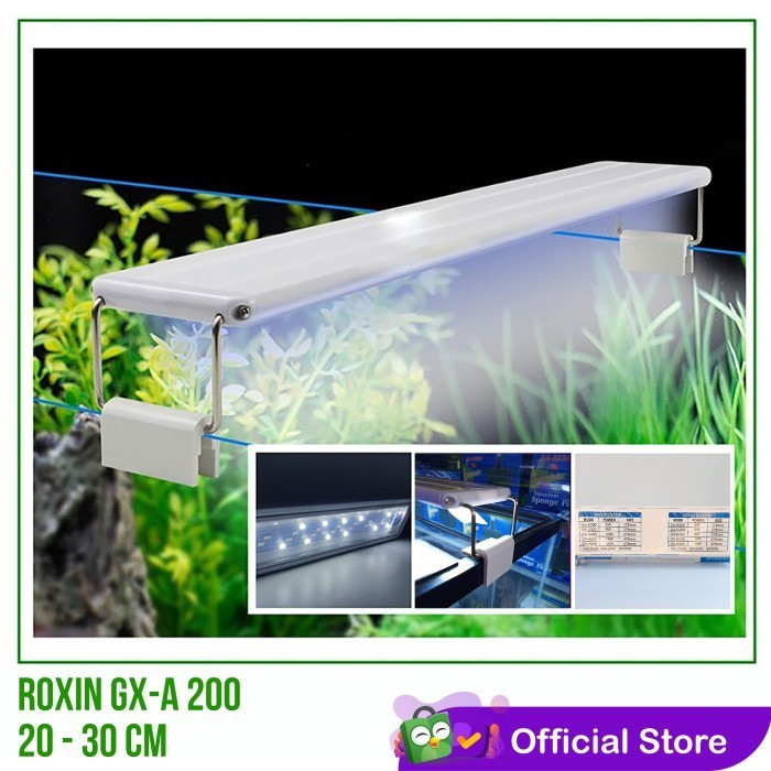 Lampu Led Aquarium 20 - 30 cm ROXIN GX-A 200 White Blue