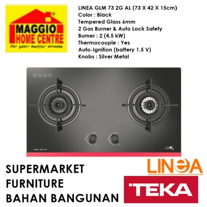 KOMPOR GAS  2 TUNGKU - KOMPOR TANAM 2 TUNGKU - KOMPOR TANAM GLM 732G AI - LINEA by TEKA