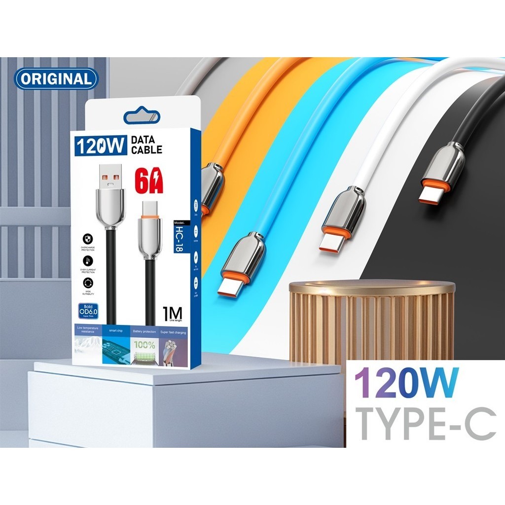 HV18/HC18 Kabel Data Kabel Charger Micro dan Tipe C Support Fast Charging/Super VOOC/SuperDart/Turbo