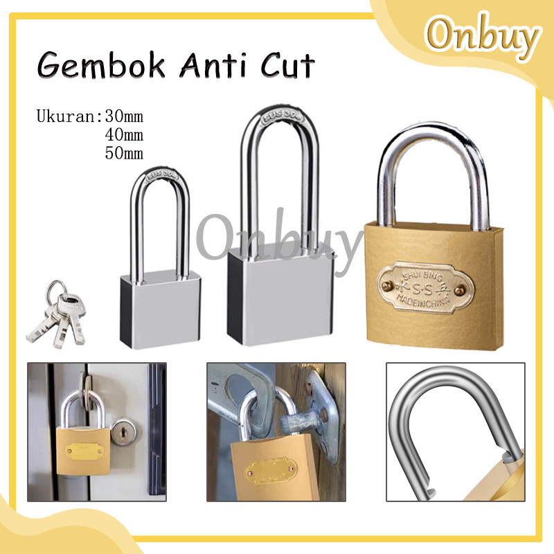 Gembok Stainless Anti Karat / Anti Maling / Gembok Pagar Padlock