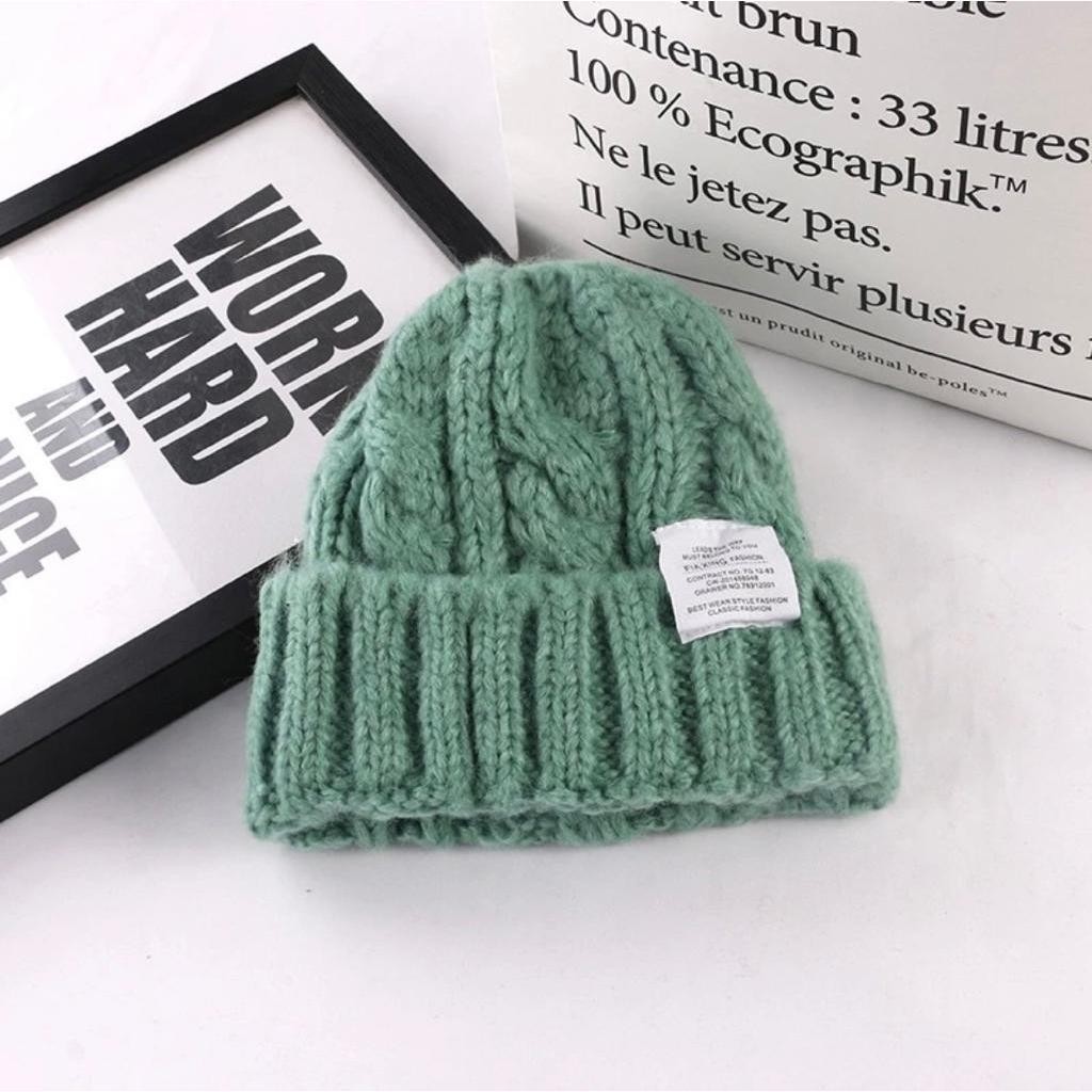 3214 Kupluk Rajut Musim Dingin Tebal Kupluk Pompom Winter Qualitas Import Topi Beanie Wanita & Pria