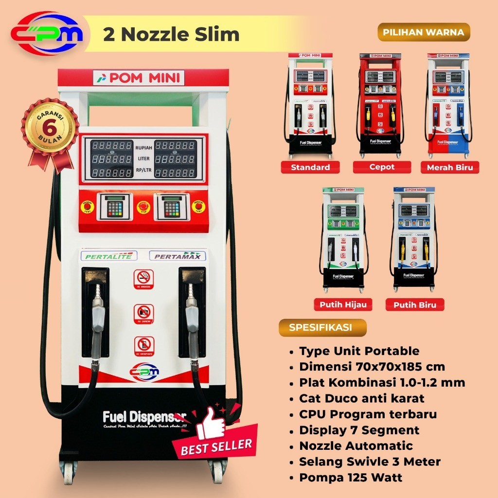 Pusat Pom Mini - Pertamini Digital 2 x 100 Liter (SLIM)