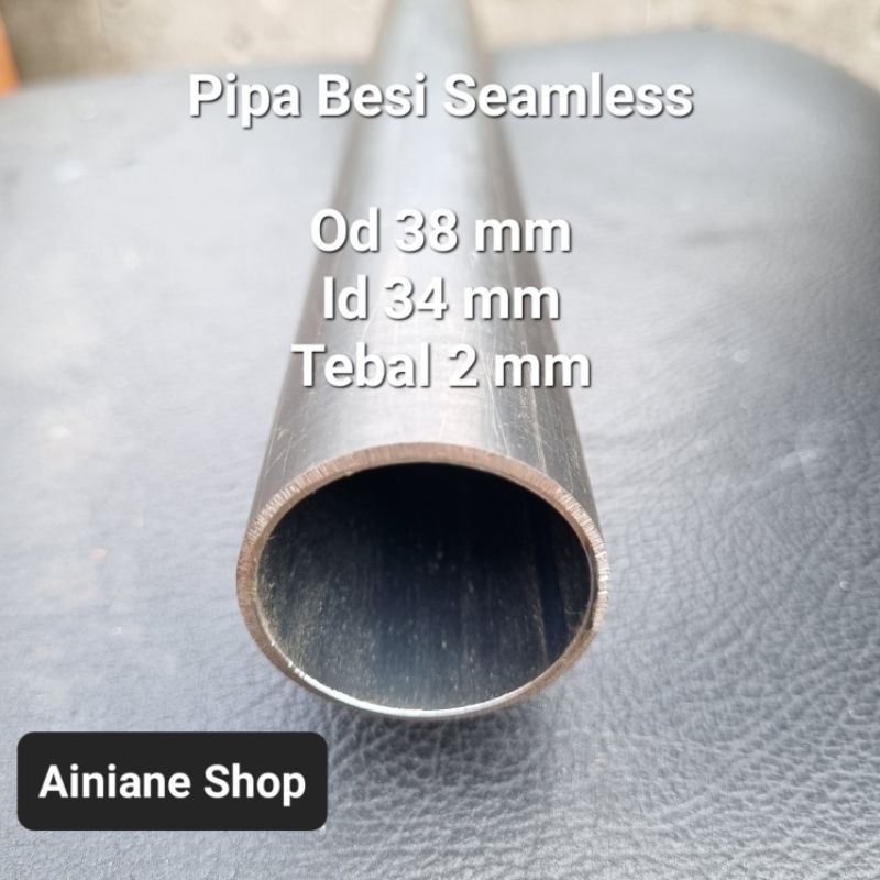 Pipa Besi Seamless Od 38 id 34 mm Panjang 50 cm