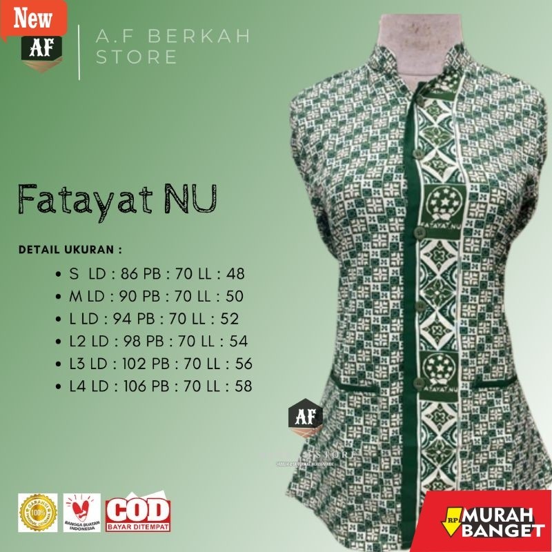 Atasan Wanita Kekinian Blouse Atasan Seragam Fatayat NU Batik