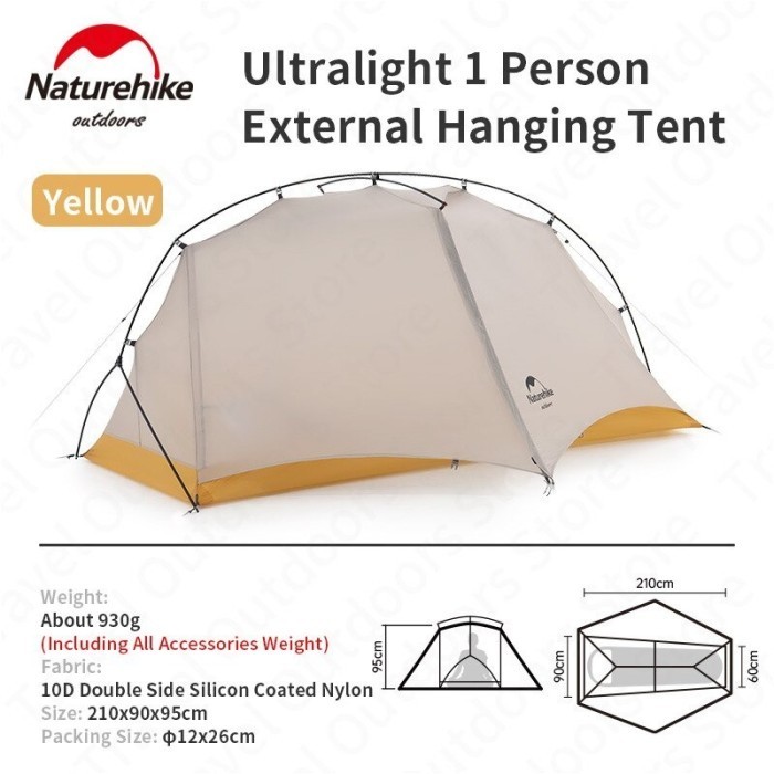 TENDA NATUREHIKE CLOUD TRACE 10D 1 PERSON NH21ZP003 TENDA ULTRALIGHT