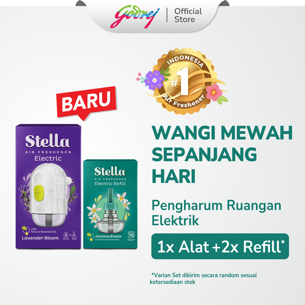 Stella Air Freshener Electric Set + Refill Jasmine Breeze - Pengharum Pewangi Ruangan Elektrik
