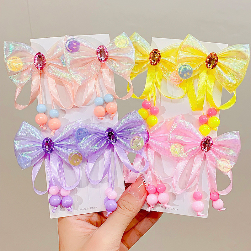 ED - 2PCS / SET JEPITAN RAMBUT PITA ANAK MODEL TALI MUTIARA KOREAN / JEPIT RAMBUT PITA ANAK LUCU KOR