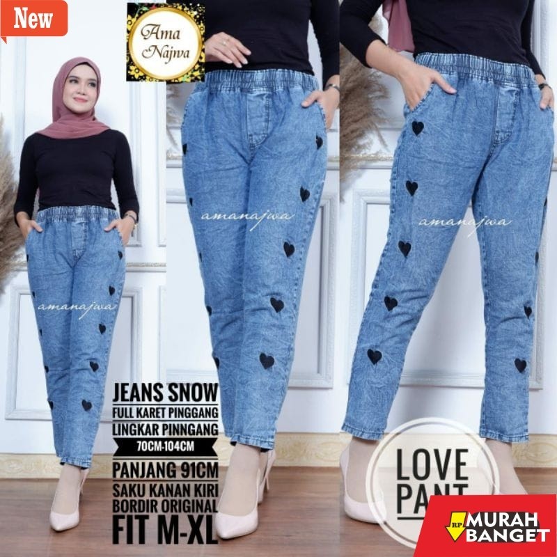 Denim Panjang Wanita CELANA BAGGY LOVE JEANS // CULLOTE BAGGY JEANS HARUKA ALLSIZE TERMURAH / CELANA