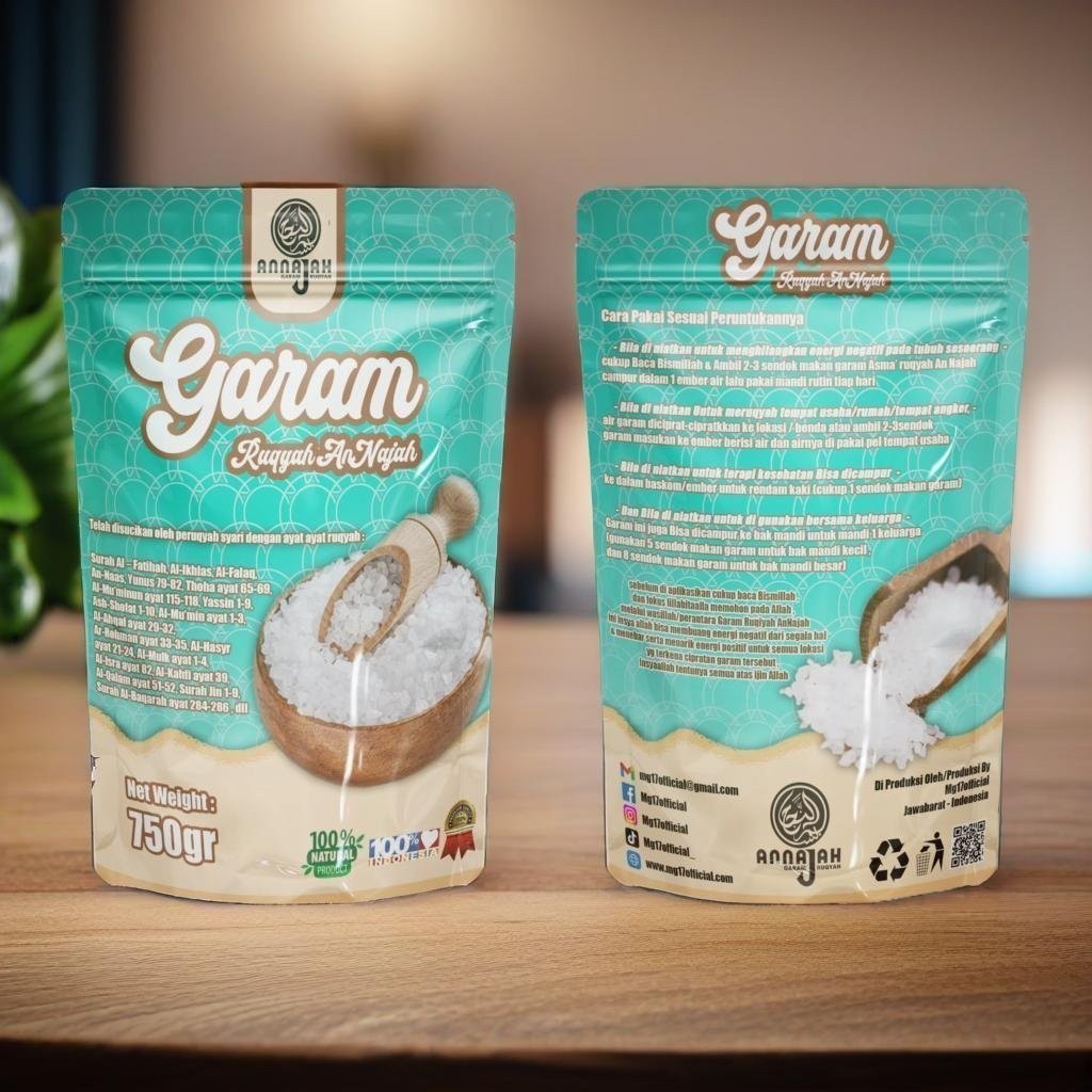 

HEMAT Garam Ruqyah AnNajah Original Menetralisir Rumah Toko Tempat Usaha dari Energi negatif / Buka Aura Positif Diri Sendiri / Rejeki Lancar dari Usaha Dagang Warung Toko Minimarket (2PCS)