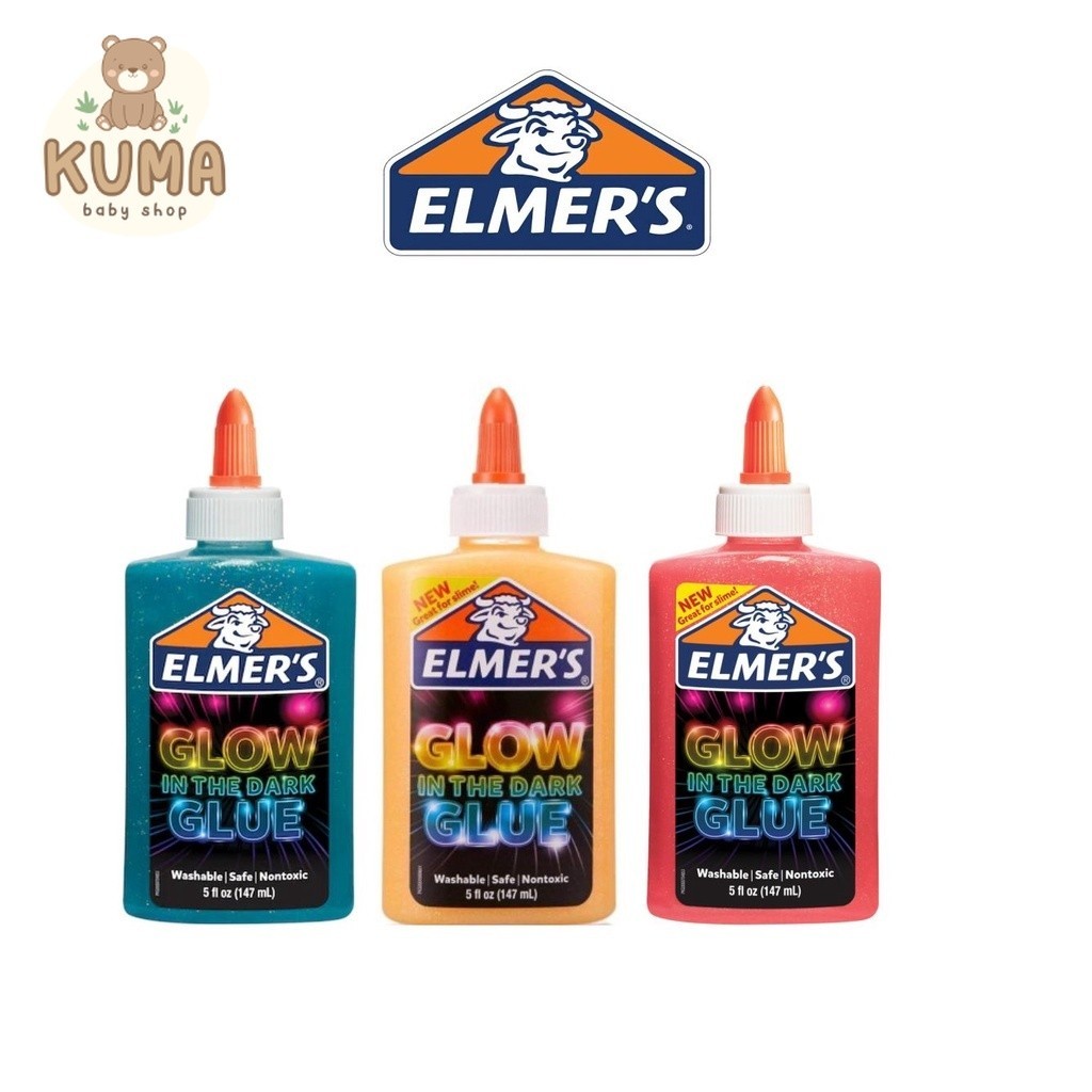 

ELMERS Glow in the dark Glue 147ml Lem Glow In the Dark Lem Nyala Bahan Slime Campuran Slime Lem Warna