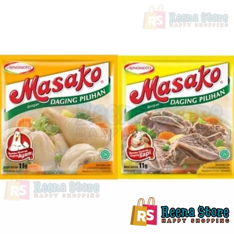 

MASAKO Renceng (12x8.5gr) / Masako Ayam / Masako Sapi - Reena Store