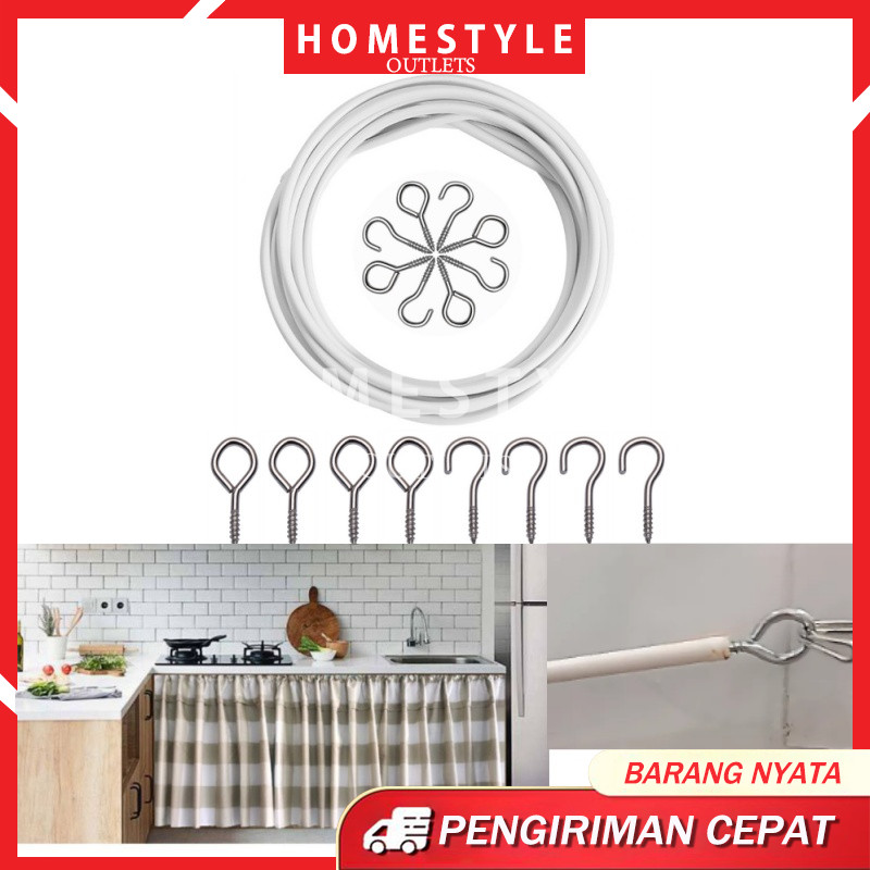 Kabel Kawat Spiral Gorden / Kolong Dapur /Gorden / Gorden Kupu Kupu Vitrage / Kawat Gorden / Hook Te