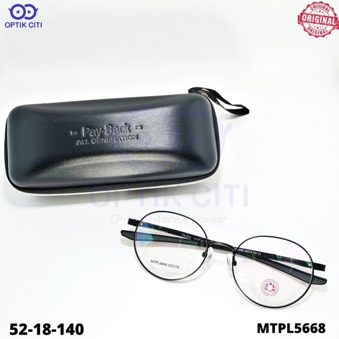Frame Kacamata Bulat Pria Wanita Original Payback 5668 ada Pegas