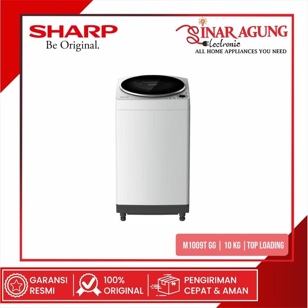 SHARP ES-M1009T-GG / ESTM1009T MESIN CUCI TOP LOADING - GARANSI RESMI