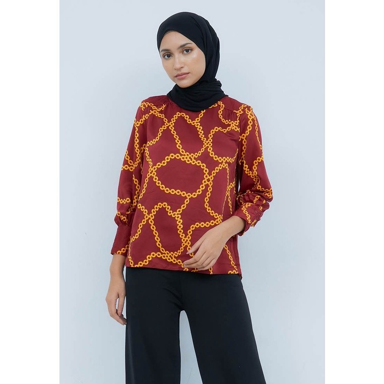 ODIVA Arumi Printed Blouse Red
