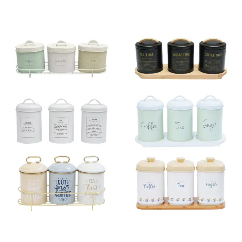 INFORMA Appetite Set Canister Stoples 3 Pcs/Kaleng Teh/Kaleng Kopi/Kaleng Gula Tempat Bumbu// PRODUK