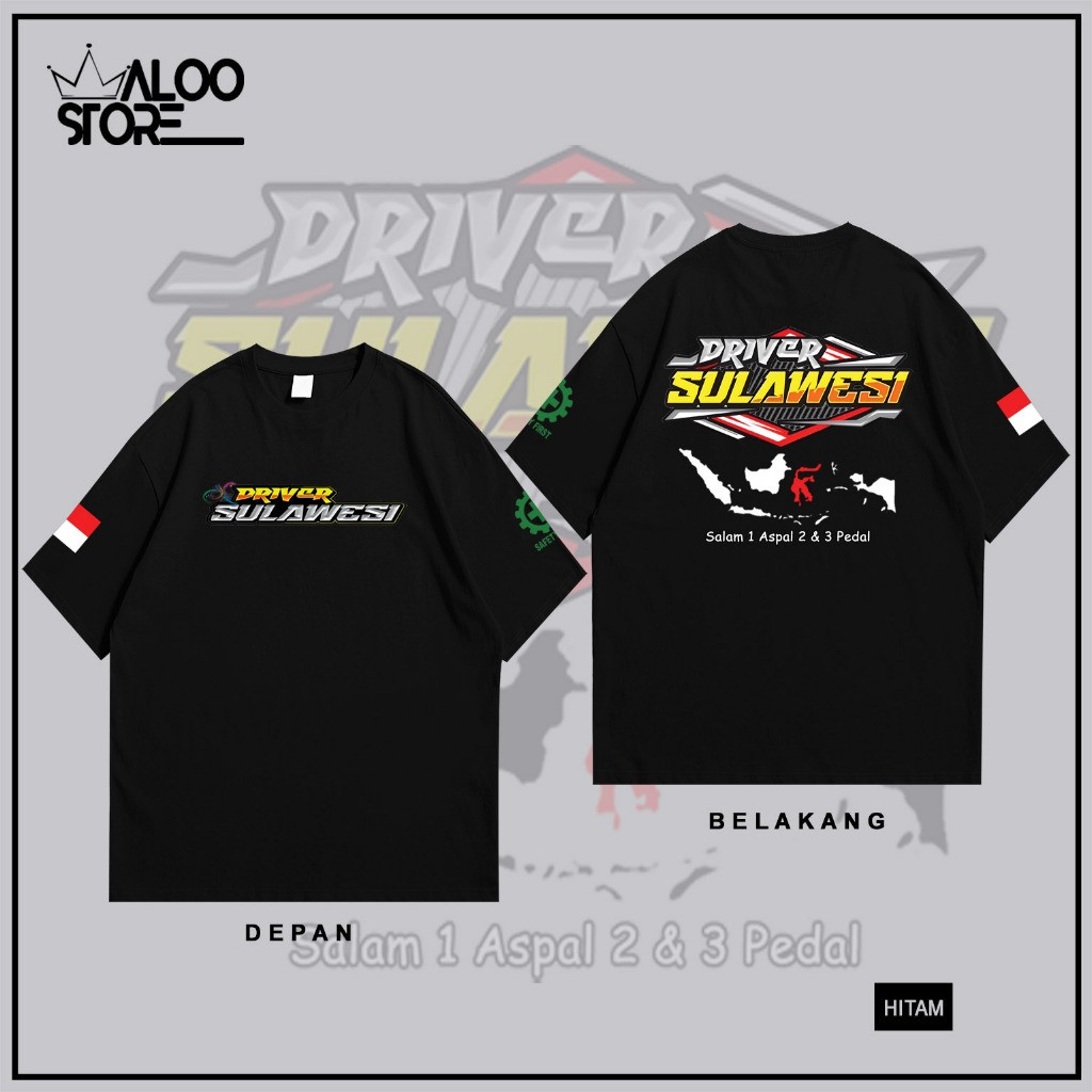 DTF | Kaos Driver Sulawesi Tshirt Unisex | Kaos Driver Muda | Baju Sulawesi - Free Sticker