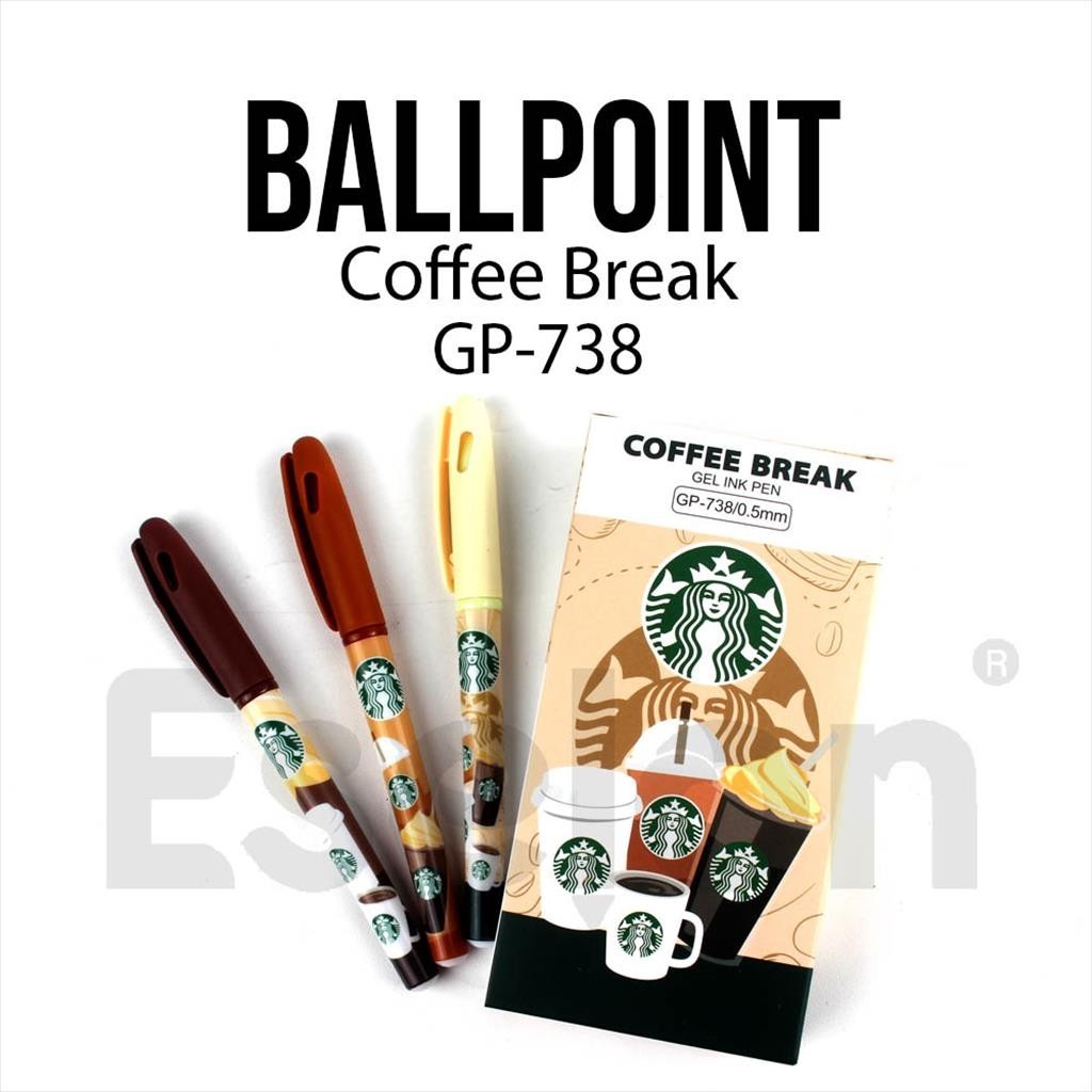 

[MaxMart] 12pcs Pulpen Gel Coffee Starbucks 738 / 1pack Pulpen Gel Fancy