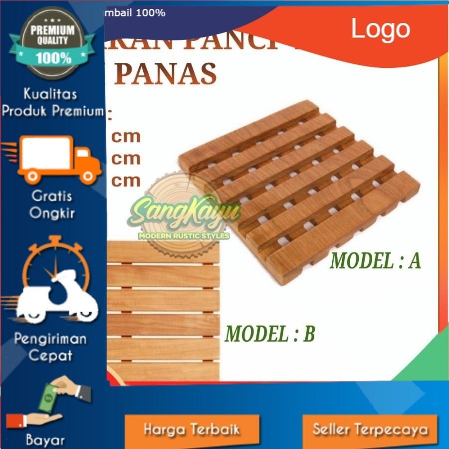 Tatakan panci panas alas panci kayu anti panas kotak talenan kayu | tatakan panci kayu | alas panci 
