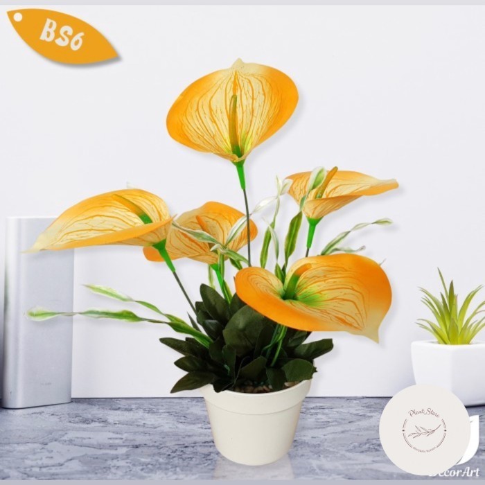 Anthurium mickey mouse kuning /bunga plastik /bunga artificial /hiasan
