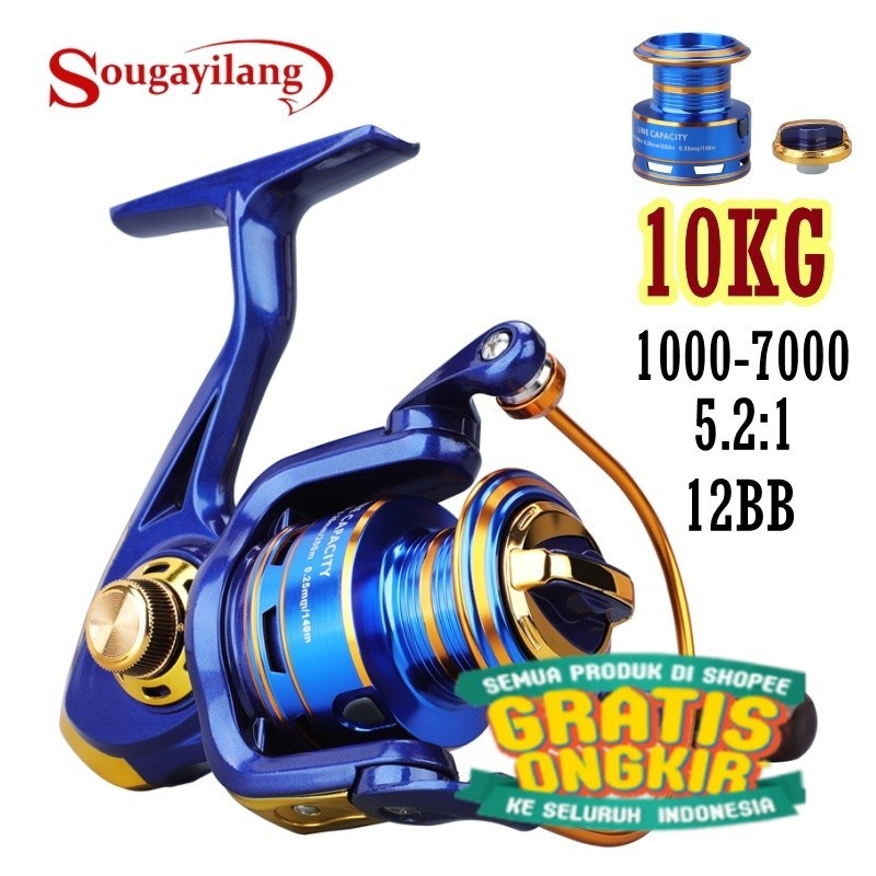 Sougayilang Reel Pancing Spinning Fishing Reel 1000-7000 Harga Terendah Untuk Metal Spool Joran Panc
