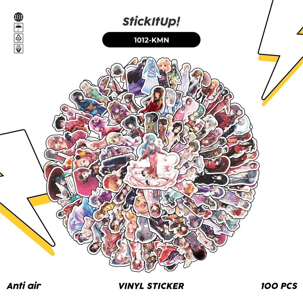 

COD✨ 100 Pcs Stiker Pack Kimono GIrls v2 Lucu Aesthetic Vynil Waterproof untuk Freebies Sticker Buku Journal Casing HP Laptop