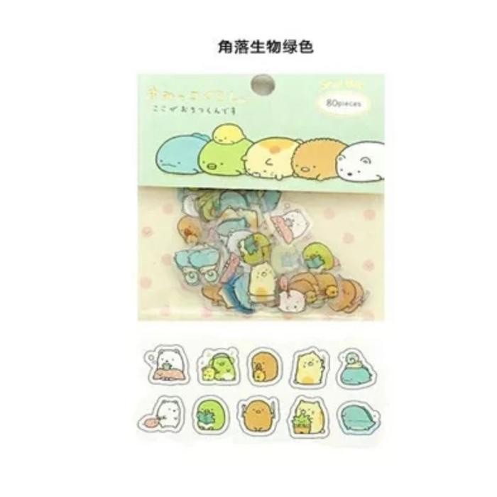 

Stiker Lucu Mini Sumikko Gurashi Seal Bits Transparan Isi 80pcs ~ GMT